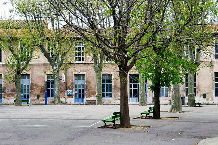 Schoolyard of the Coll&egrave;ge Joseph Vernet