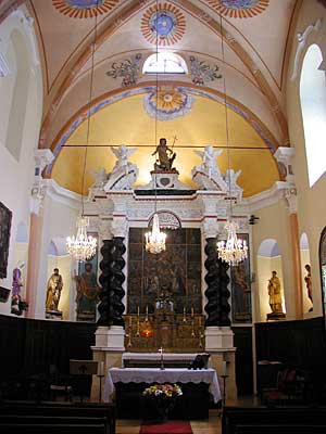 The inside of the church