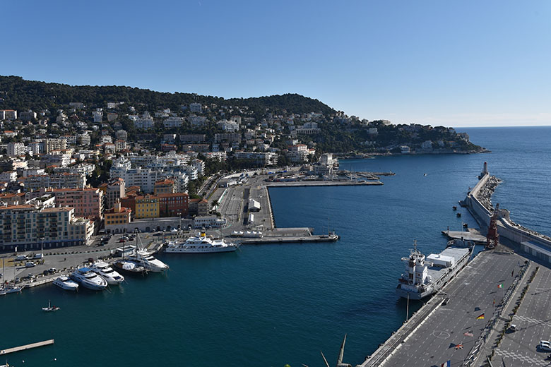 The large pier is used for the ferries to Corsica