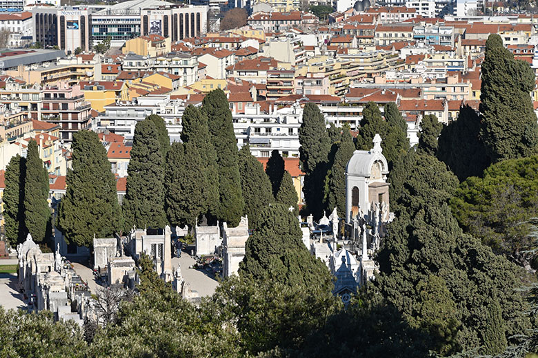 The cemetery on the north side of castle hill