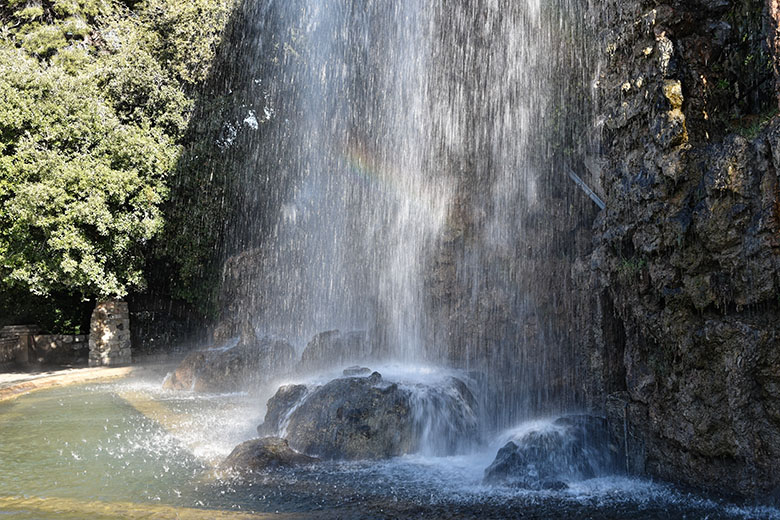 By the waterfall