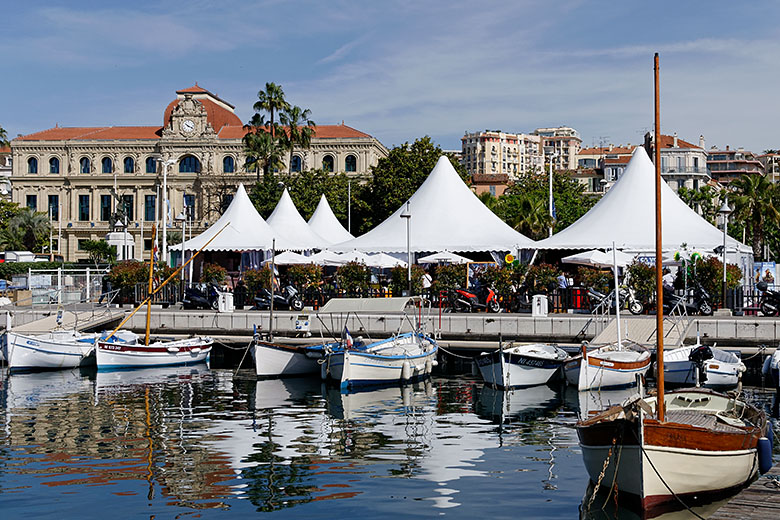 ...but along the harbor, tents have been set up