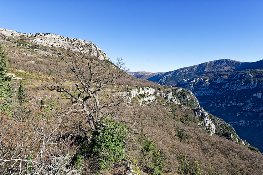 Looking from the 'Place Basse' towards the 'Gorges du Loup'