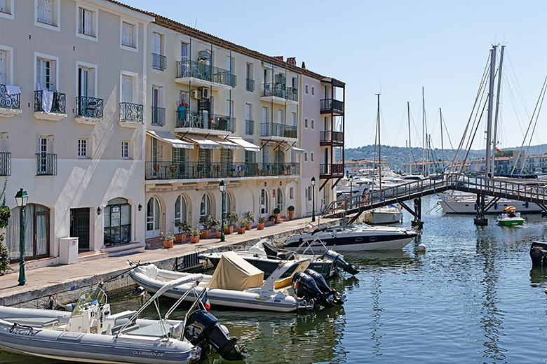 Apartment buildings along the water