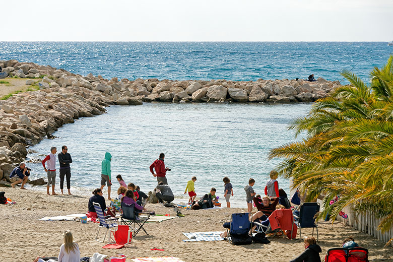 People enjoying the spring weather