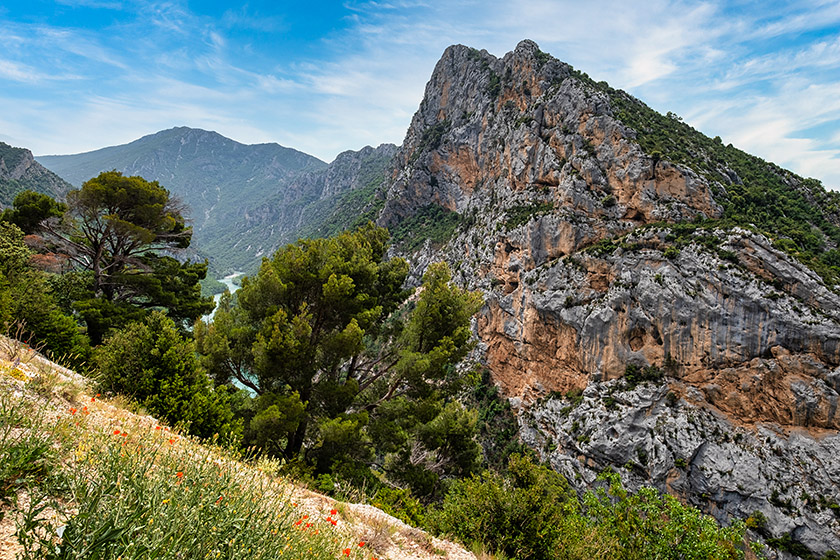 Looking southeast along the Verdon...