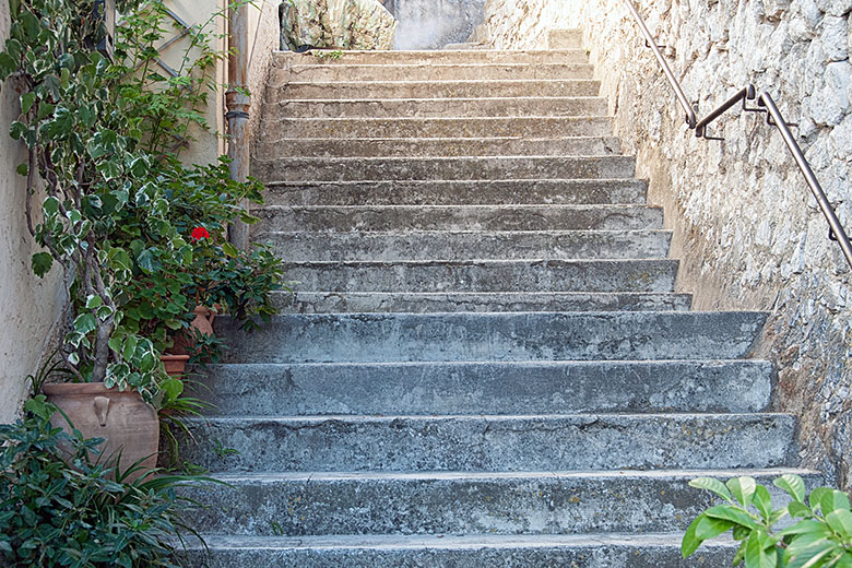 This is one way to climb up to the church...