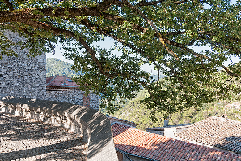 Looking down onto the rooftops