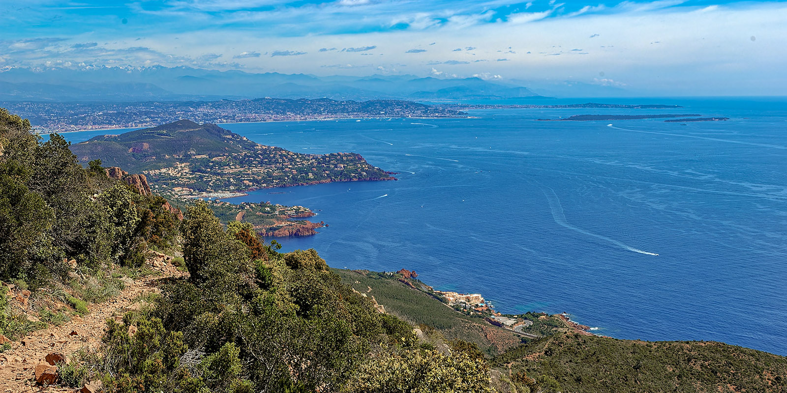 Looking from the summit towards Cannes and Nice