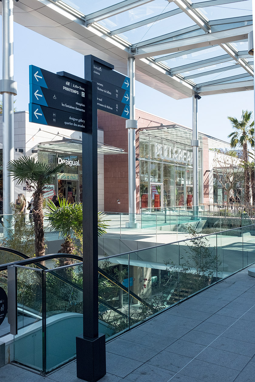 Sign posts help shoppers not to get lost