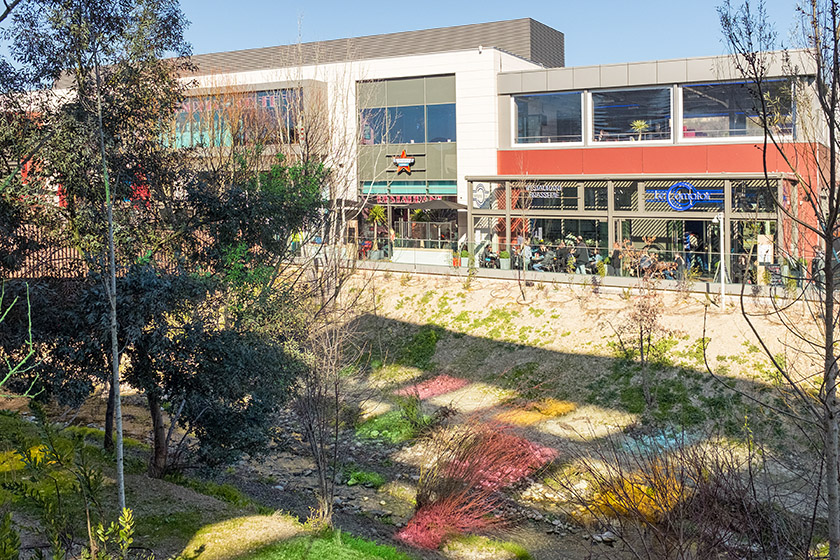 The 'Pergola' is casting a colorful light pattern