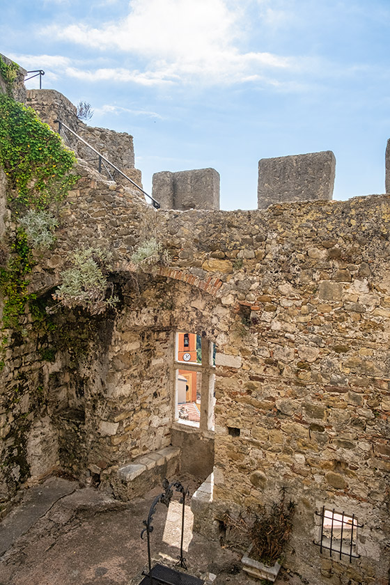 Looking down into the courtyard