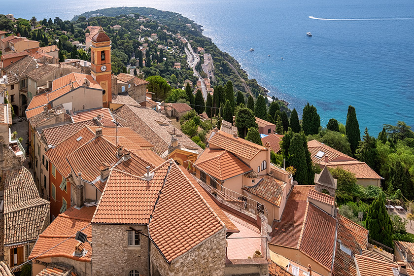The old village overlooks the Mediterranean