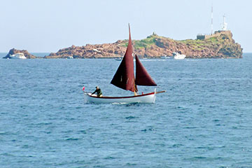 Dark sails on light water