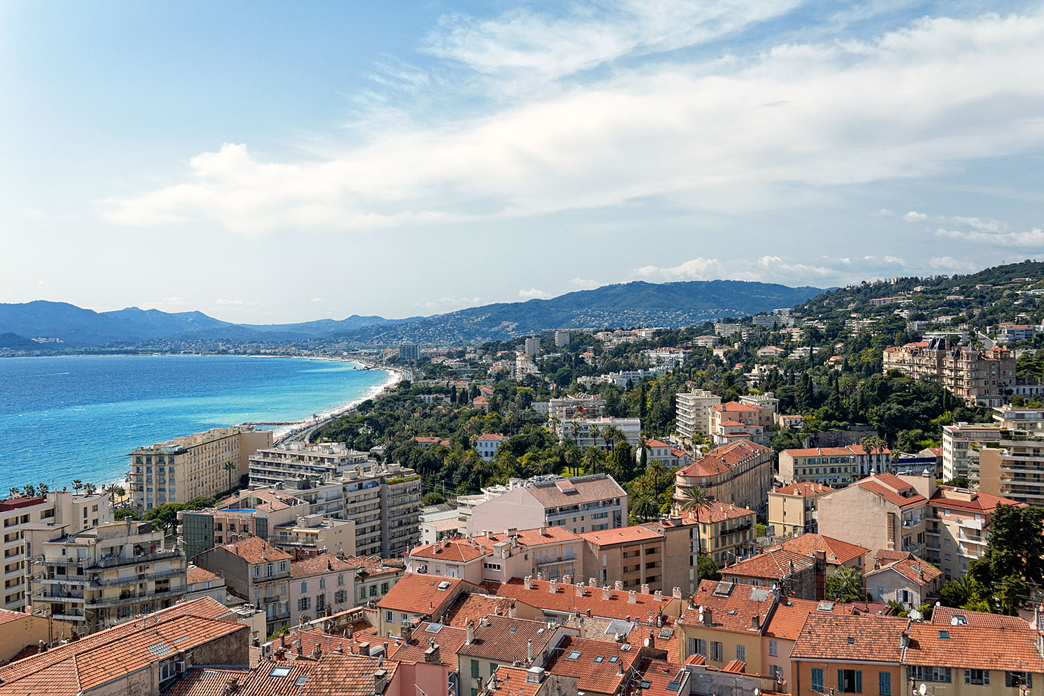 View to the west and along the sea shore towards Mandelieu