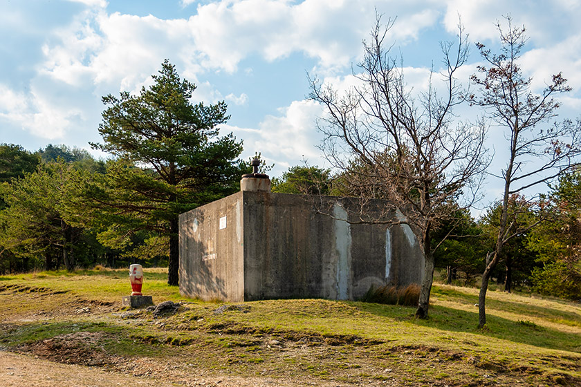 A cistern used in combatting forest fires