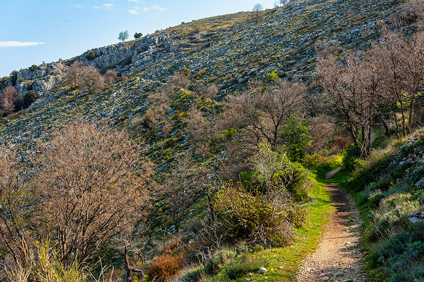 We are about to leave the GR 51 hiking trail and veer right...