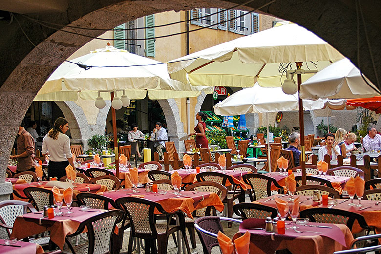 The terrace of the 'Terra Rossa' restaurant