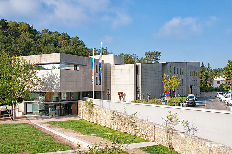 The new town hall is designed to lead the eye to the old church