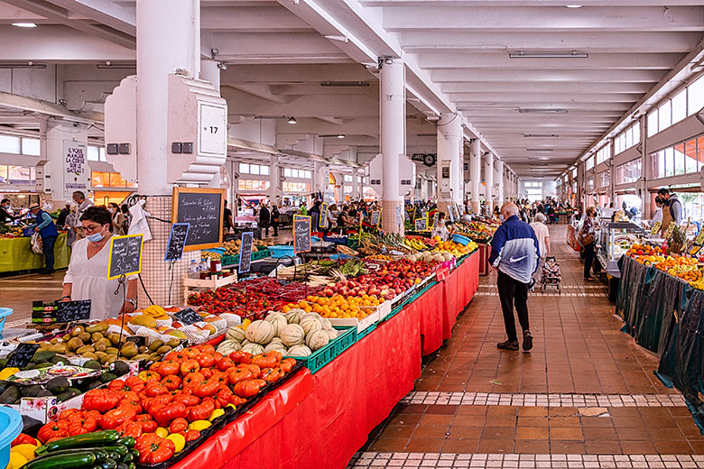 The Forville market remained open with fewer vendors...