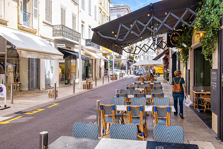 It's too early for lunch in this side-street restaurant