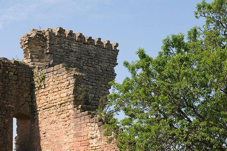 The ruin of the old castle towers above the village