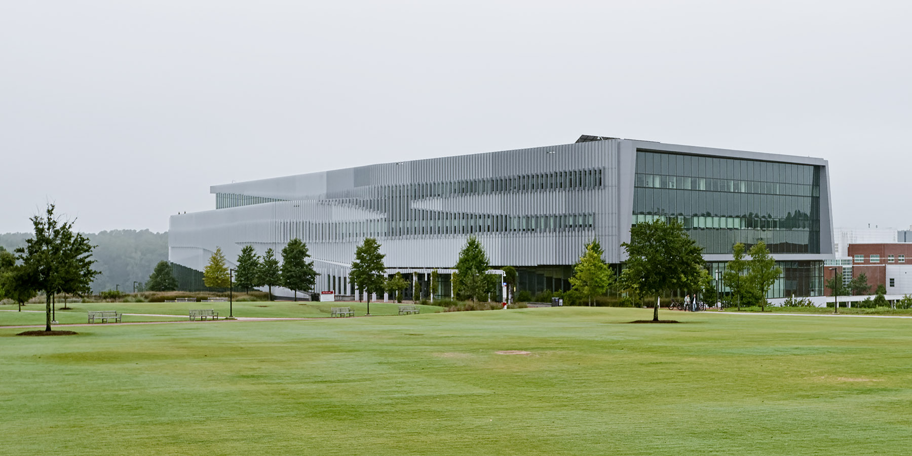 The Library seen from The Oval in the heart of NCSU's Centennial Campus