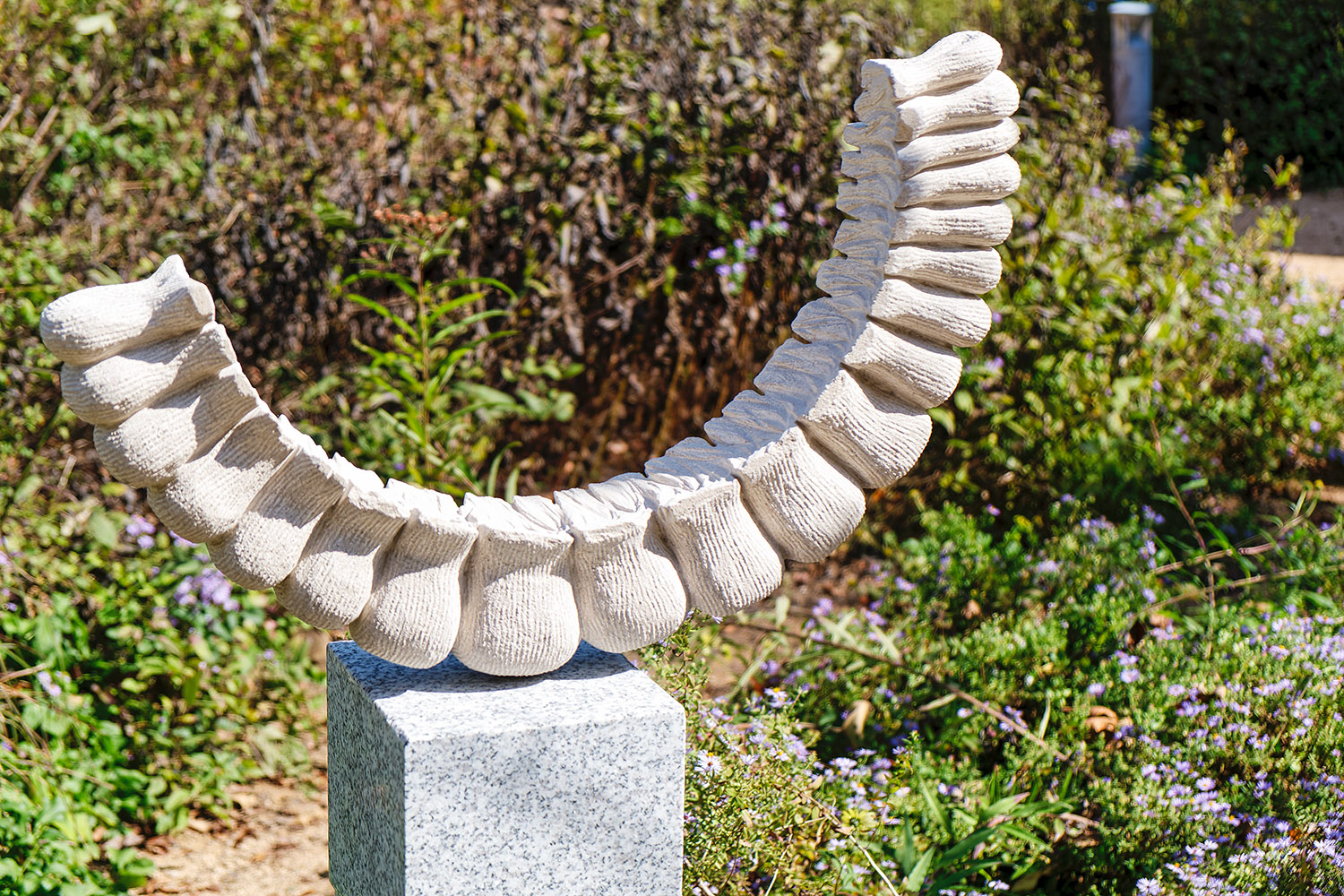 Moon Fall II by Paris Alexander, Raleigh, NC (Carved limestone, granite)