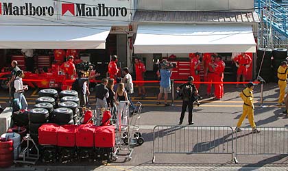 The Ferrari stands