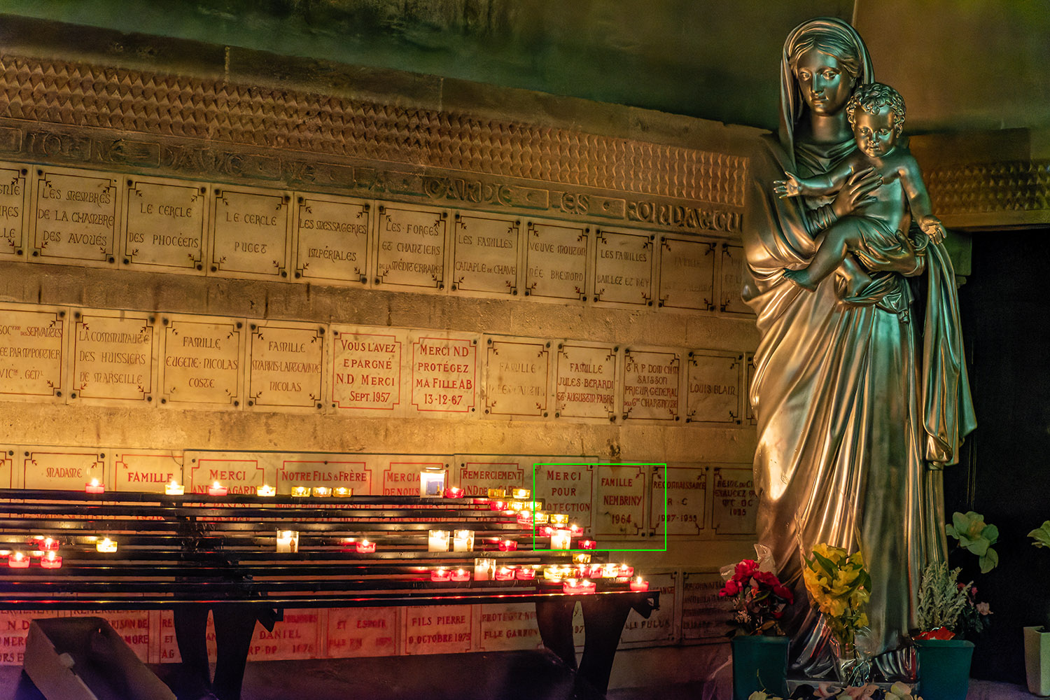 Notre Dame de la Garde, Marseille, January 2017, ISO 10000 – 1/50 – ƒ/5.6 – 68mm – Exp. -1. (Click to download the raw file)