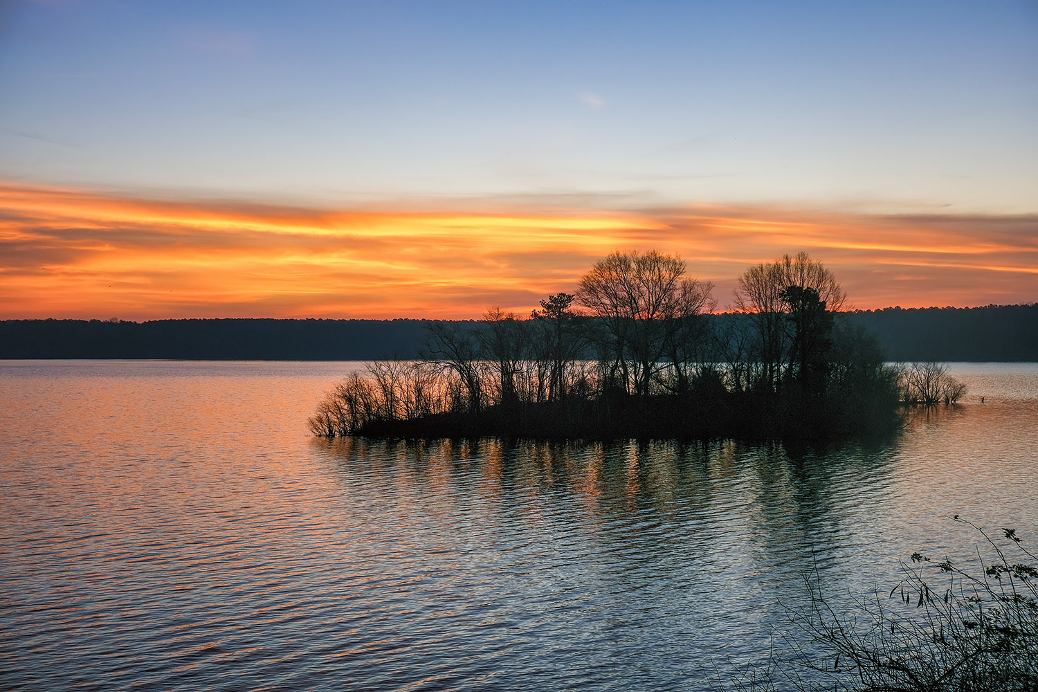 Morning light at Jordan Lake