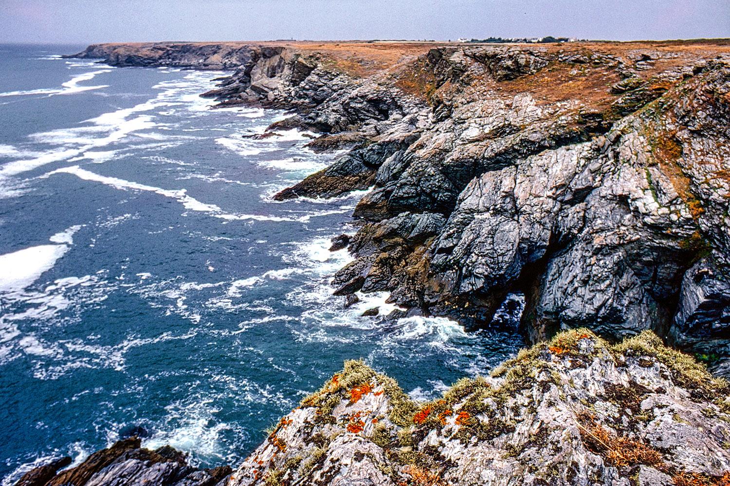 The relentless Atlantic Ocean pounds the island's southern coast