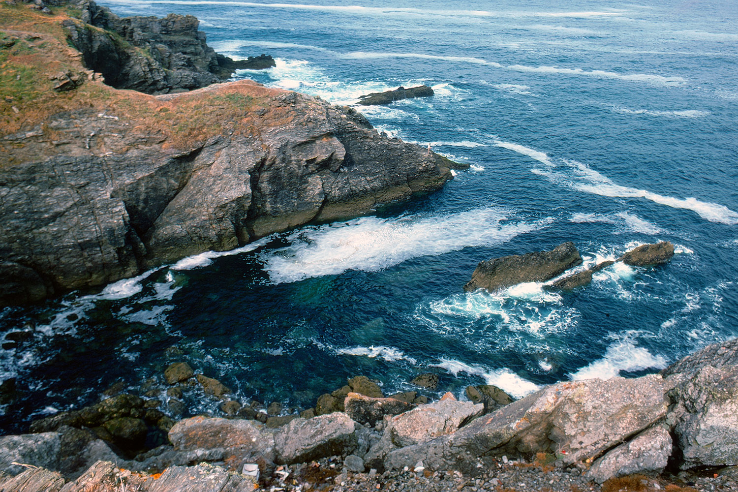 The view from the top of a cliff