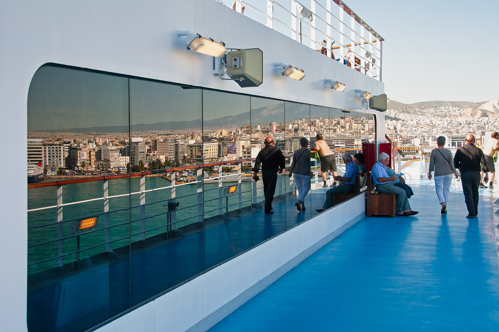 After processing, View from our cruise ship in Piraeus Port, Greece