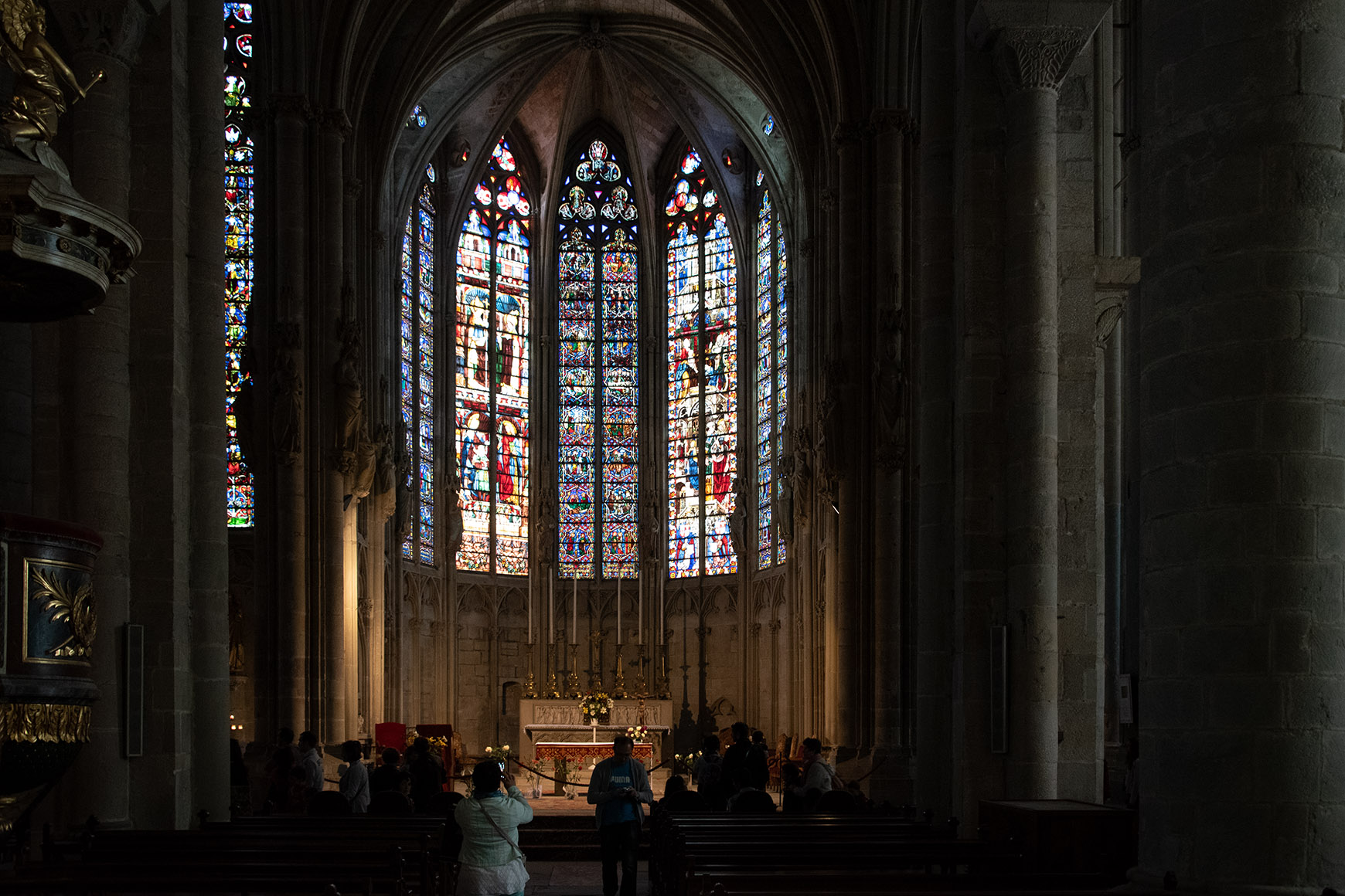 Before processing, Inside Basilique Saint-Nazaire, Carcassonne, France