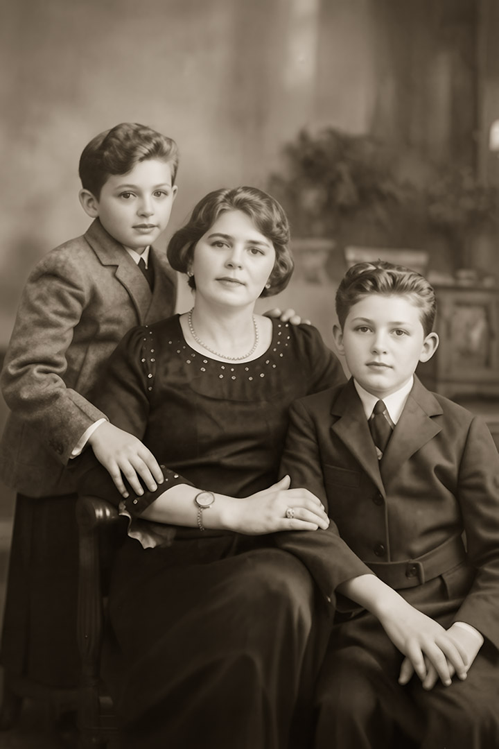 After processing, Mother and her sons (1923)