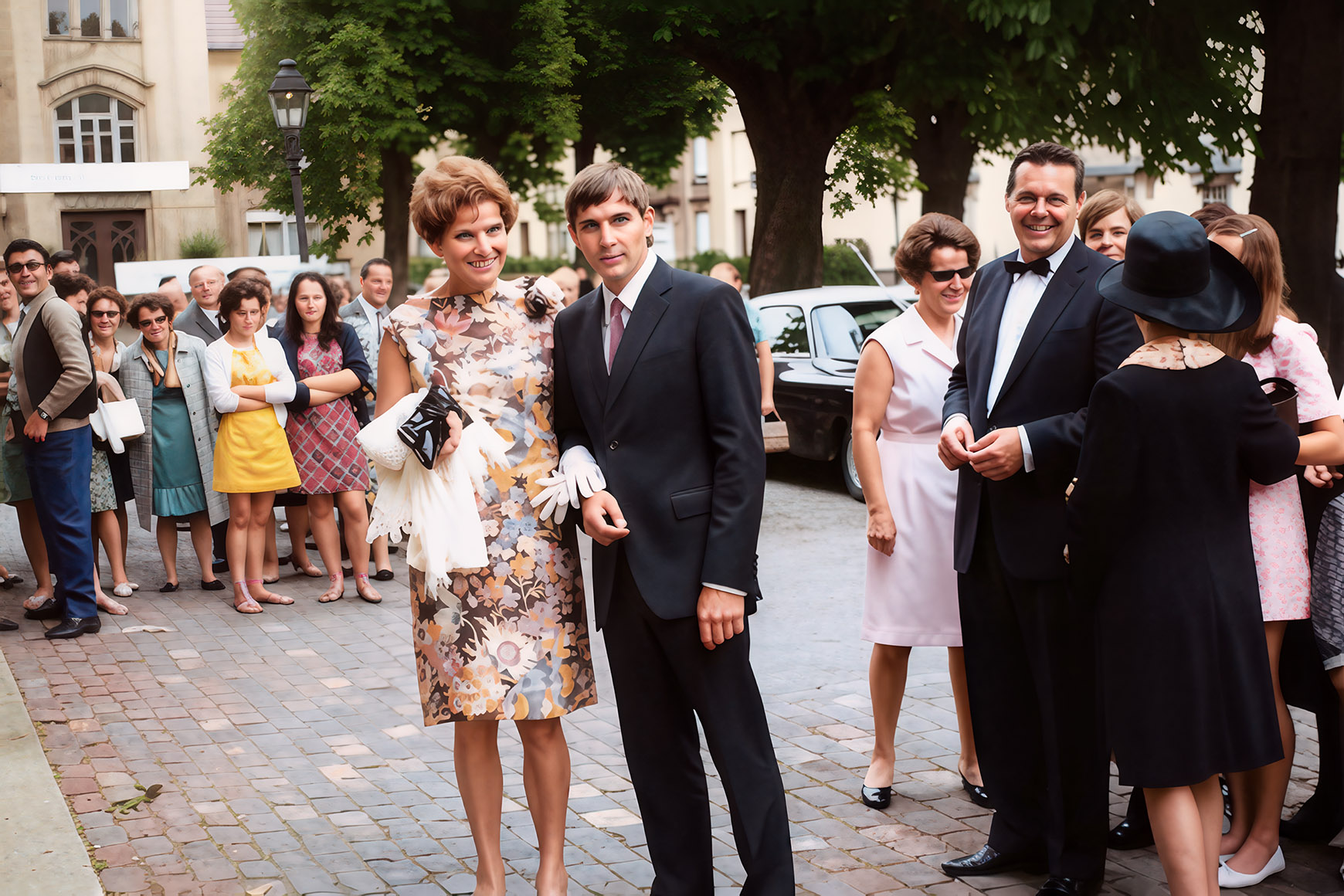 After processing, Wedding party, the groom and his mother (1969)
