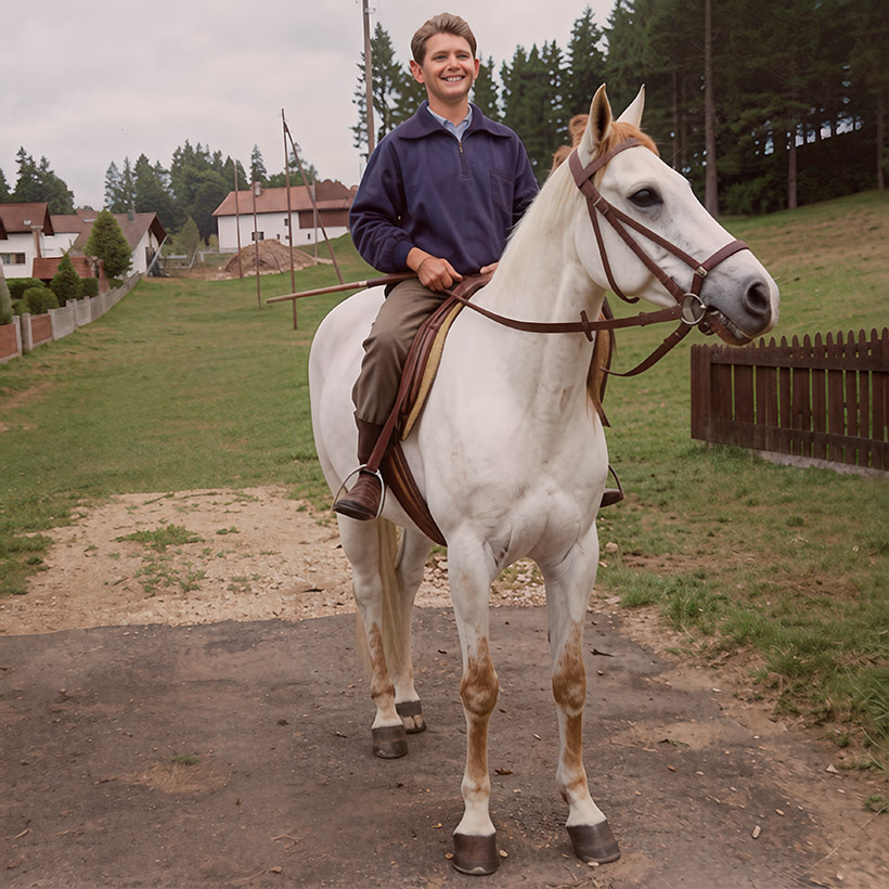 After processing, Riding on horseback (1966)