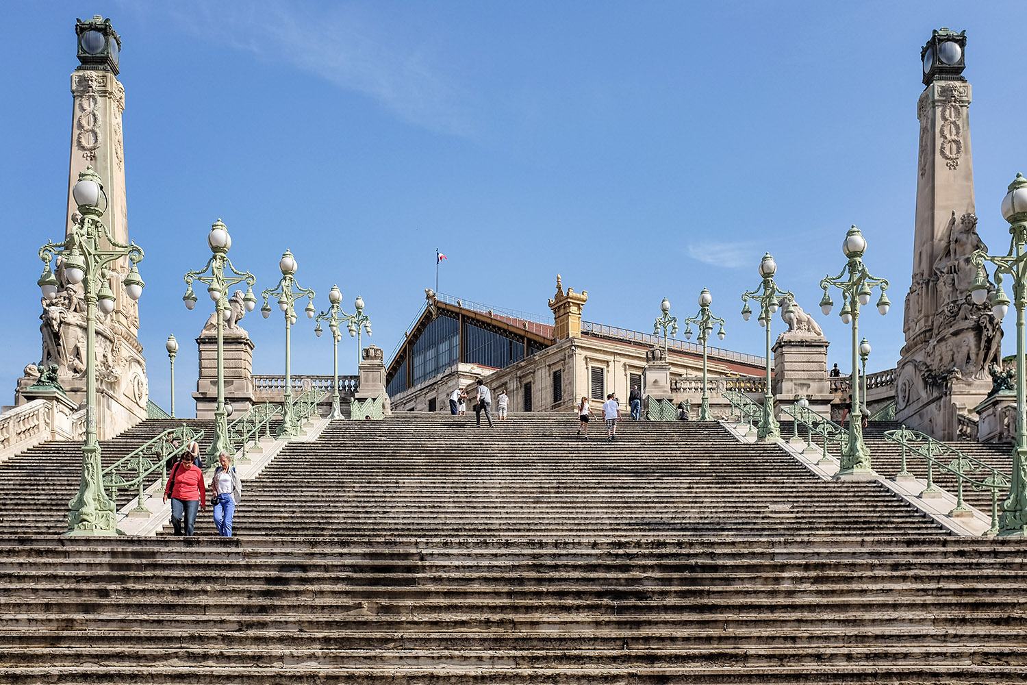 Stairs leading to the Saint-Charles train station