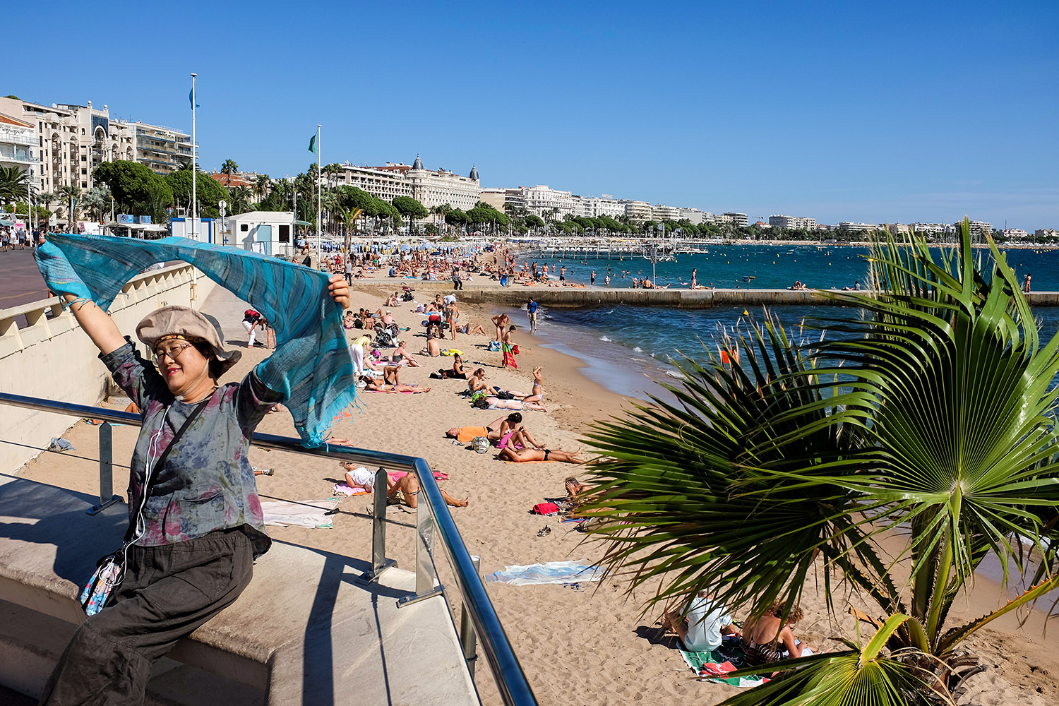 Tourist exhibiting 'joie de vivre'