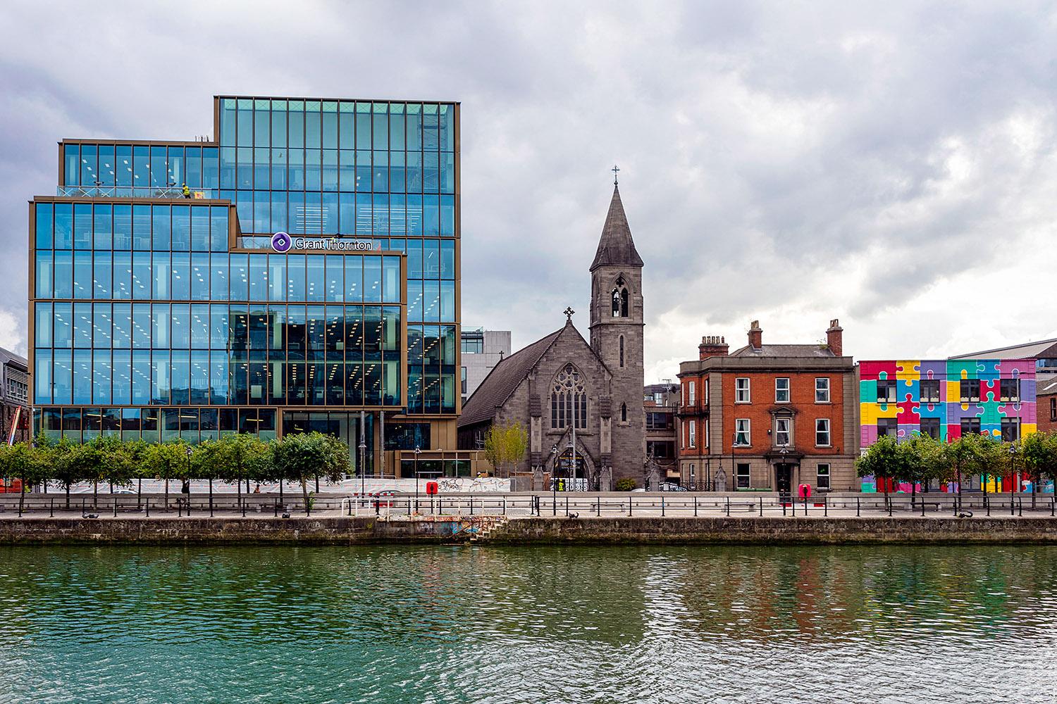 This view across the river Liffey reveals many architectural styles