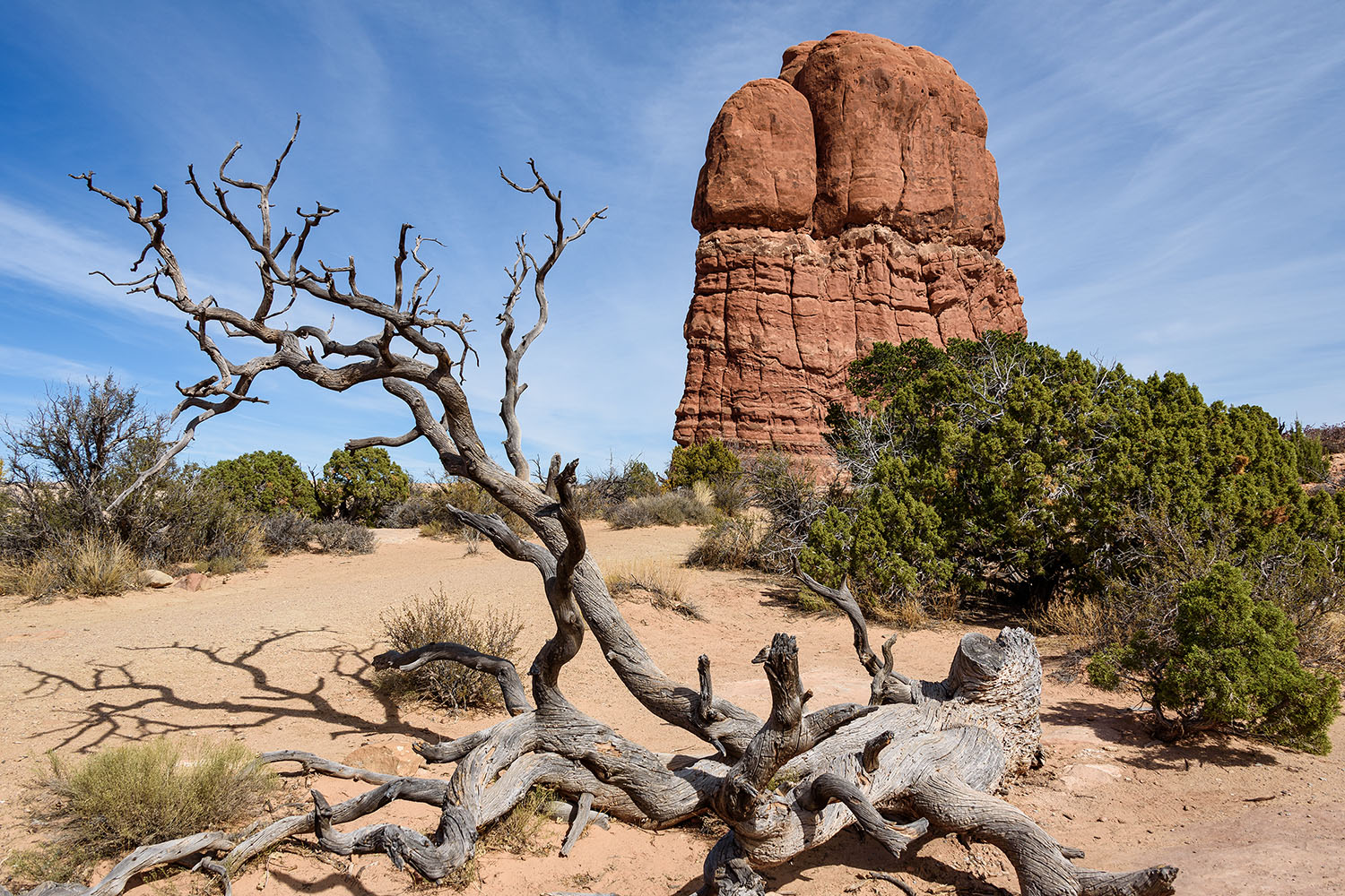 Red sandstone fin near Balanced Rock