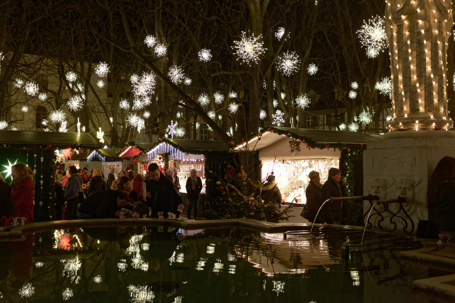 Christmas market lights