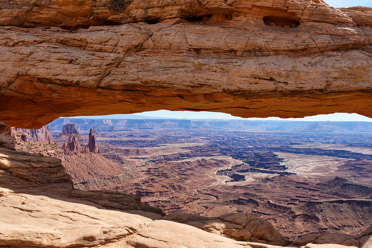 Looking through Mesa Arch