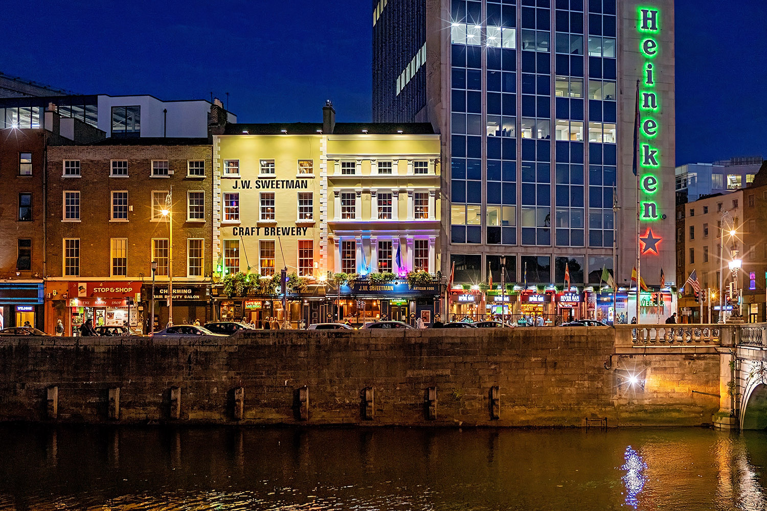 Evening view across the River Liffey