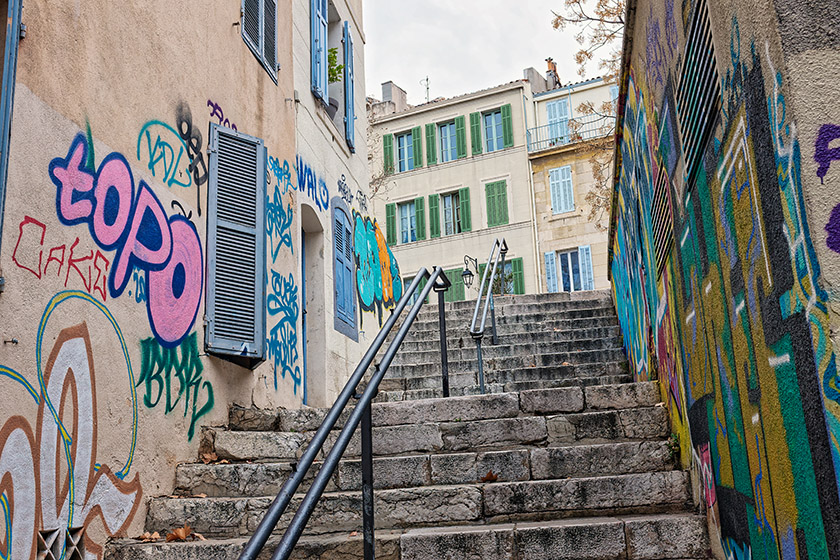 Marseille, France, Steps to the 'Place des Moulins', 35mm (unmodified)