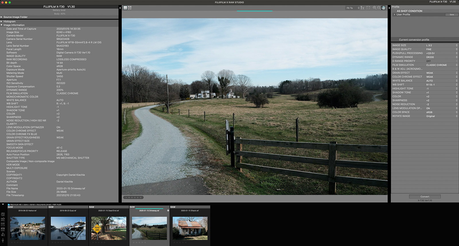 Fujifilm X Raw Studio interface