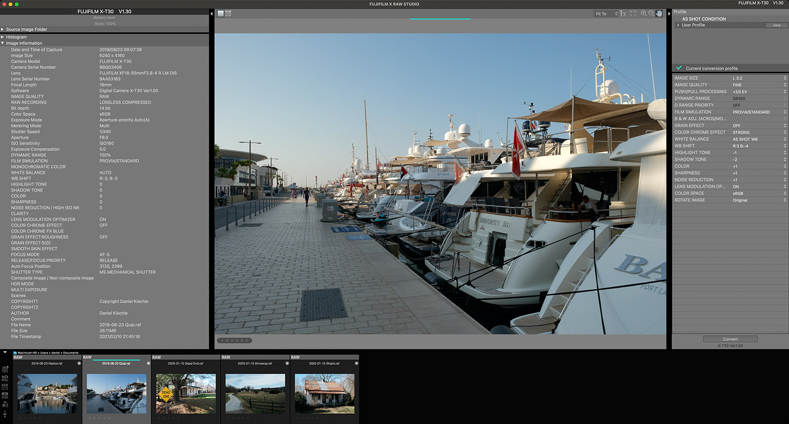 Fujifilm X Raw Studio interface