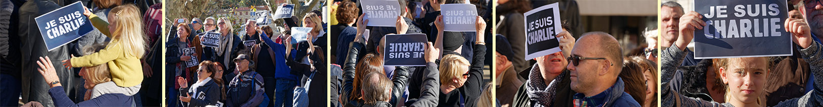 'Je suis Charlie' gathering in Cannes on Sunday, January 11, 2015