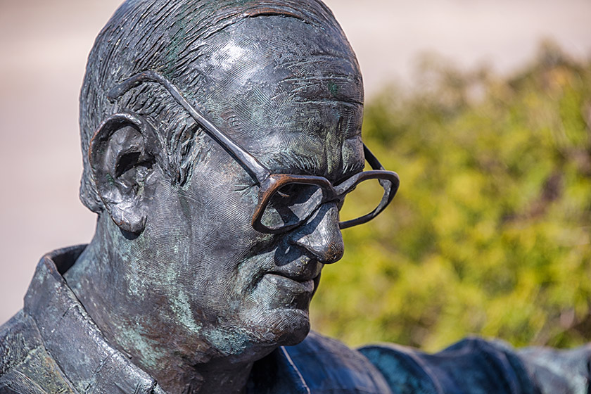 Closeup of local newspaperman Jay Pace at...